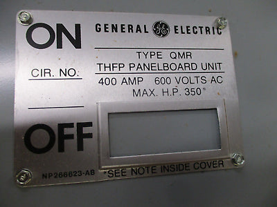 GE Type THFP PanelBoard Switch THFP365 400A 600V 3P *New Surplus*