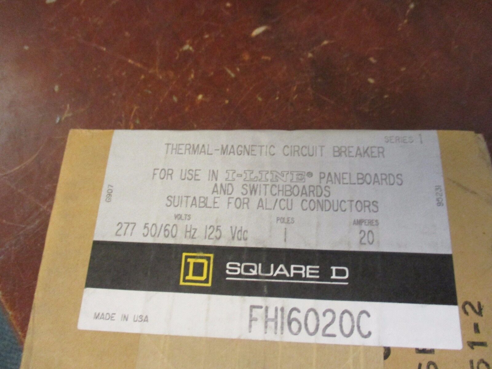 Square D Circuit Breaker FH16020C 20A 277V 1P New Surplus