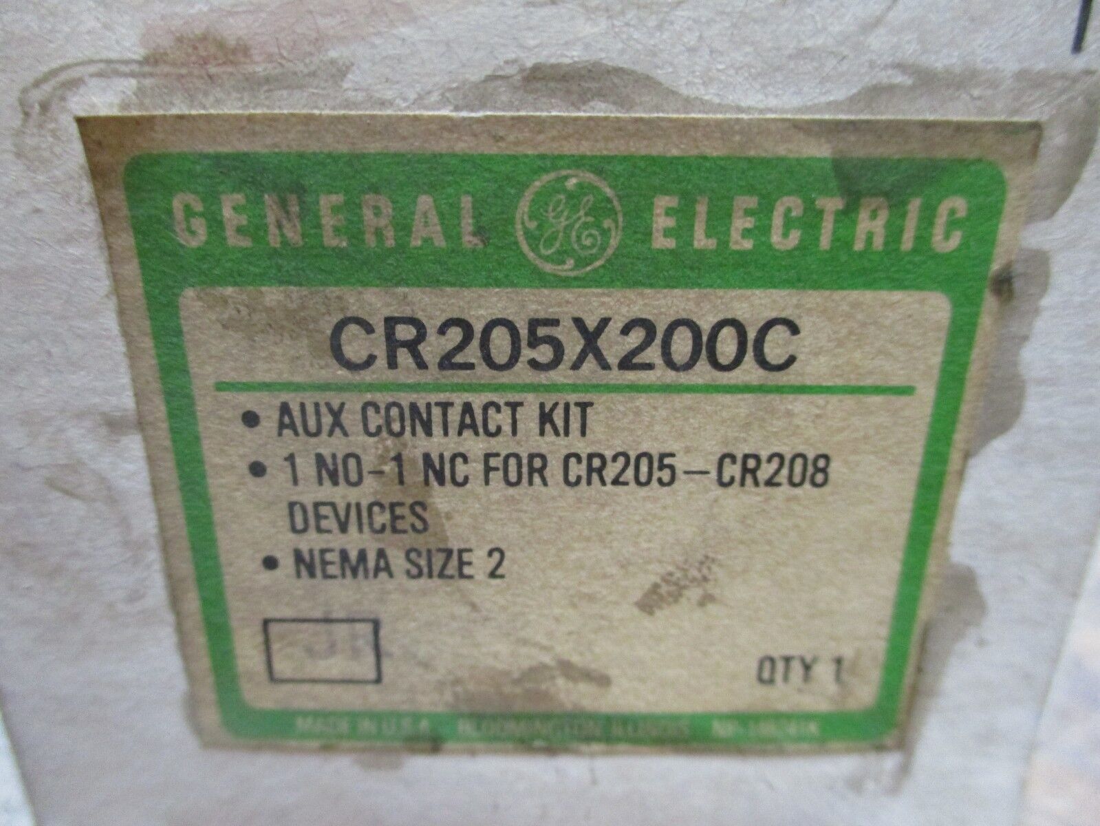 GE Aux Contact Kit CR205X200C 1NO - 1NC for CR205-CR208 nema size 2 New Surplus