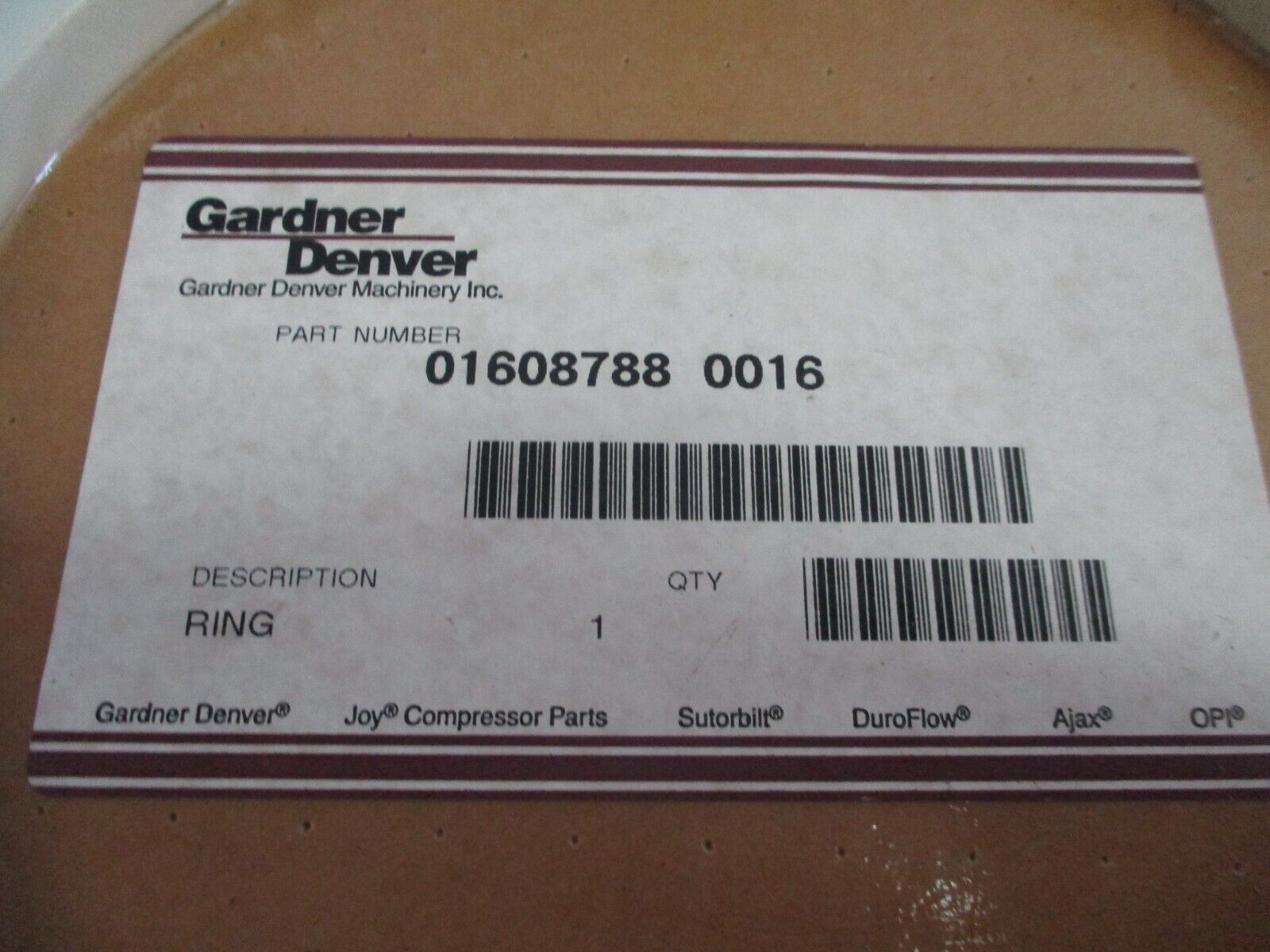 Gardner Denver Piston Ring 01608788 0016 New Surplus