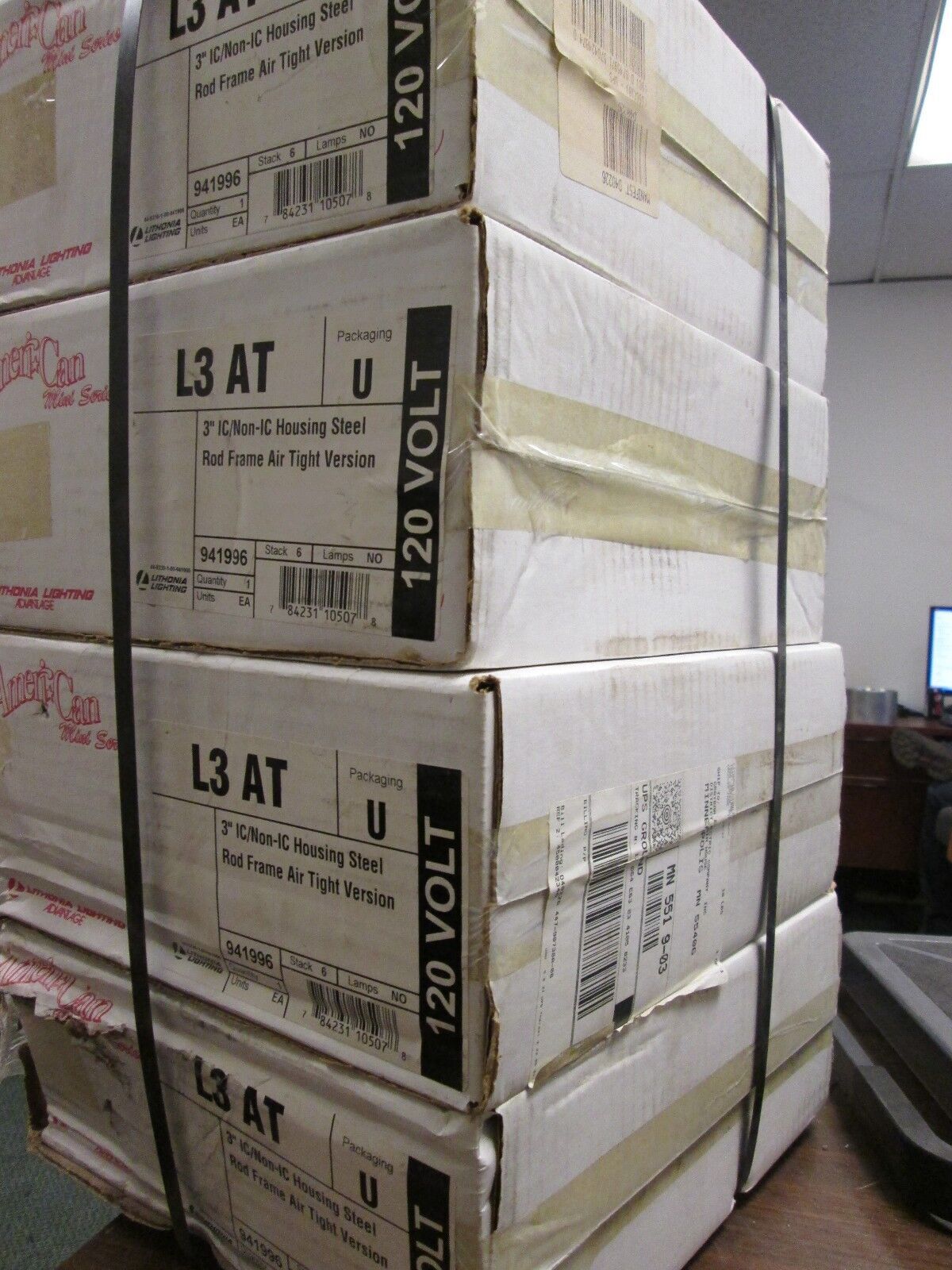 Lithonia Lighting 3" Housing Steel Rod Frame L3 AT air tight 120V Lot of 4