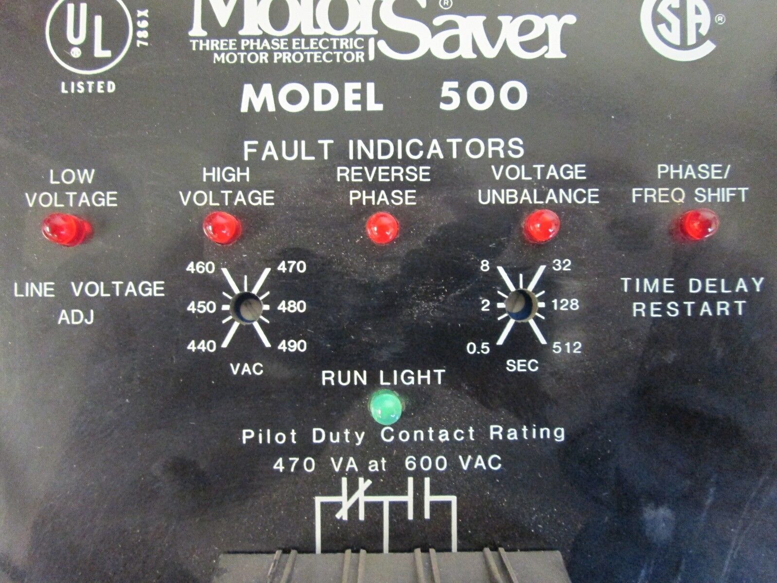Motor Saver Model 500 MS 504 SP 3 Phase Electric Motor Protector Used