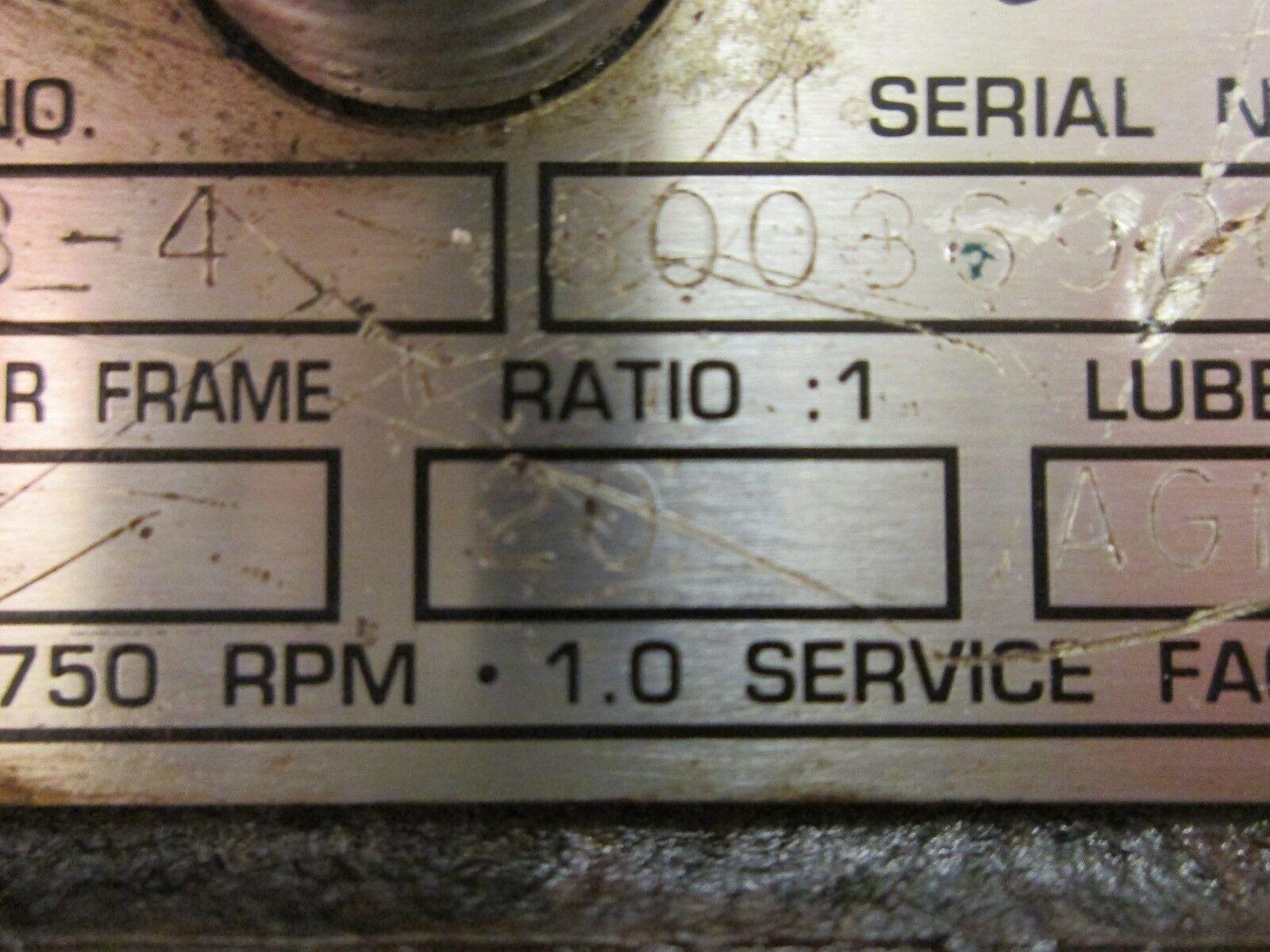 Grove Gear Flexaline Reducer VH218-4 Ratio 20:1 Used