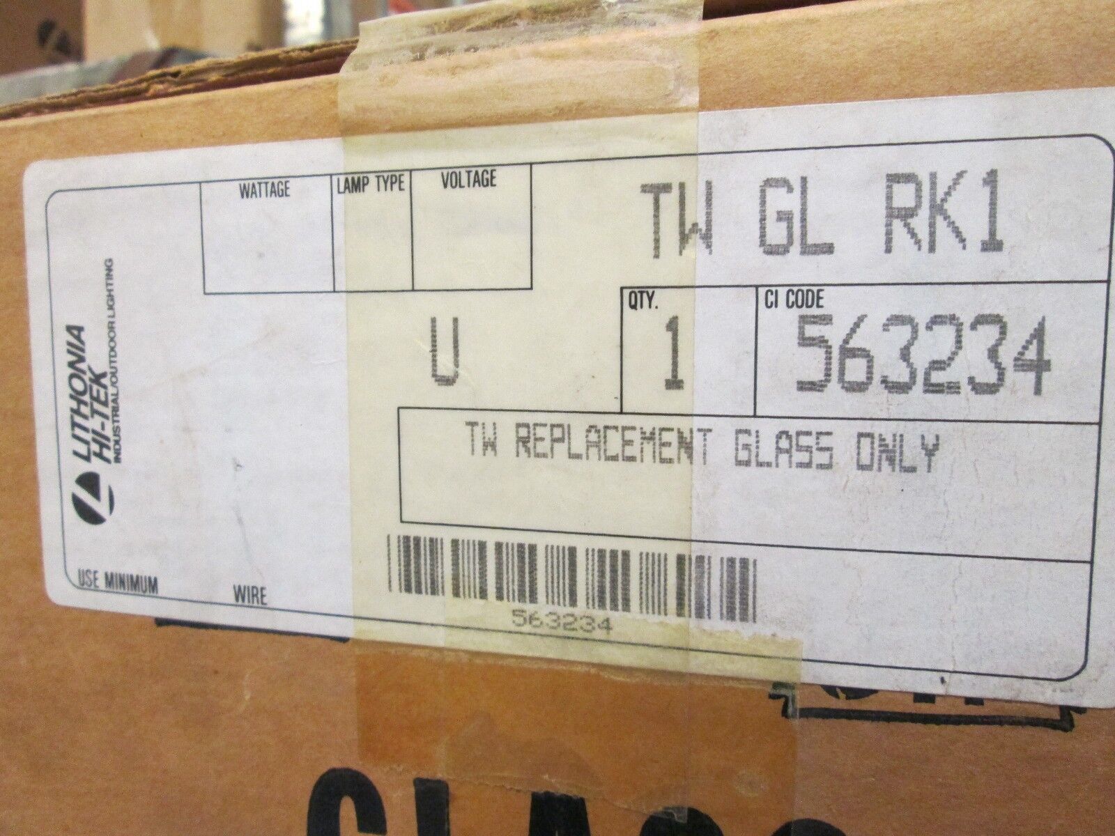 Lithonia TW Replacement Glass TW GL RK1 New Surplus