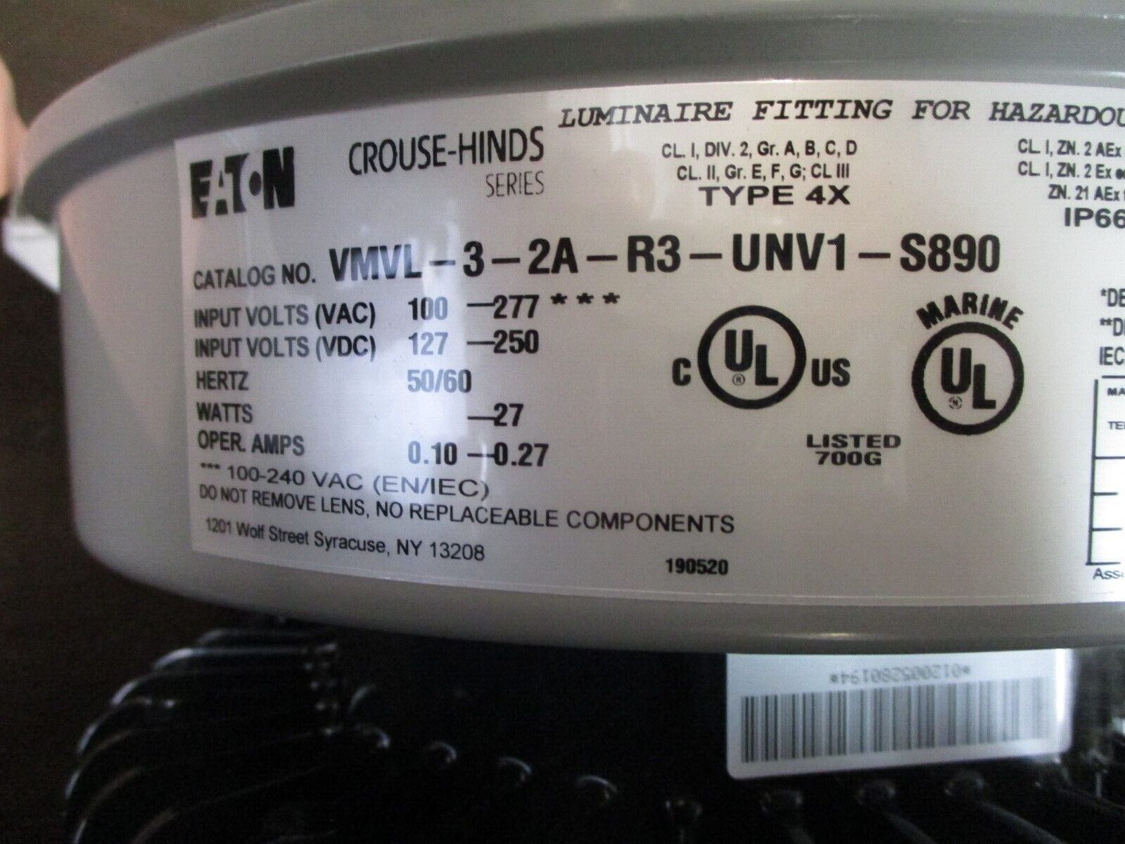 Eaton Crouse-Hinds Series Explosion Proof Luminaire Fitting 100-277VAC