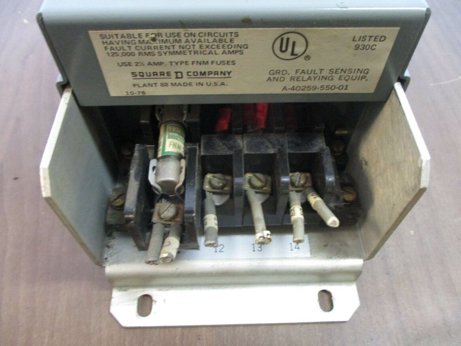 Square D Ground-Censor Ground Fault Relay GP-200C 200-1200A Trip Used