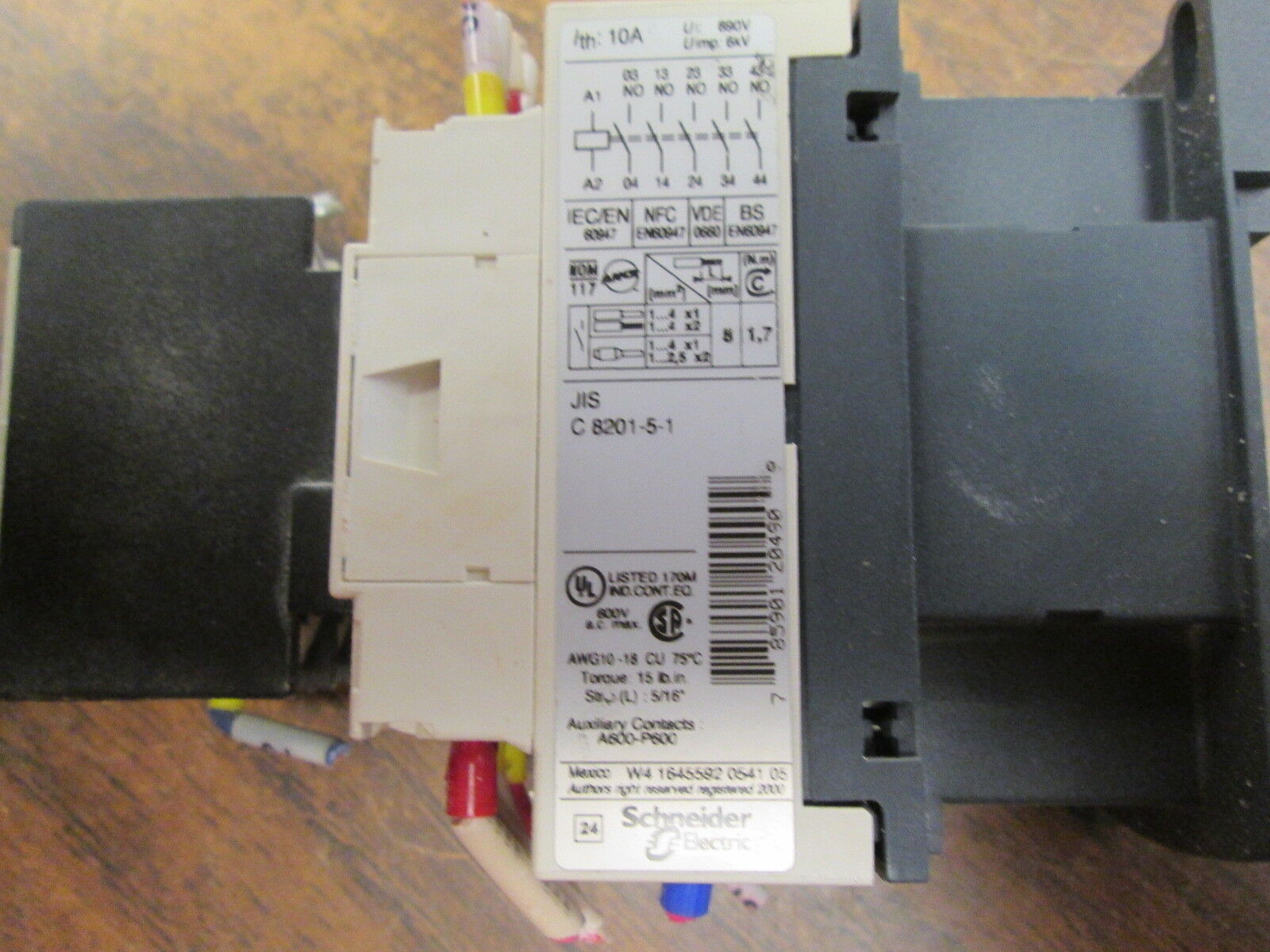Telemecanique Contactor CAD50 120V Coil 10A w/ Aux Contact Block Used