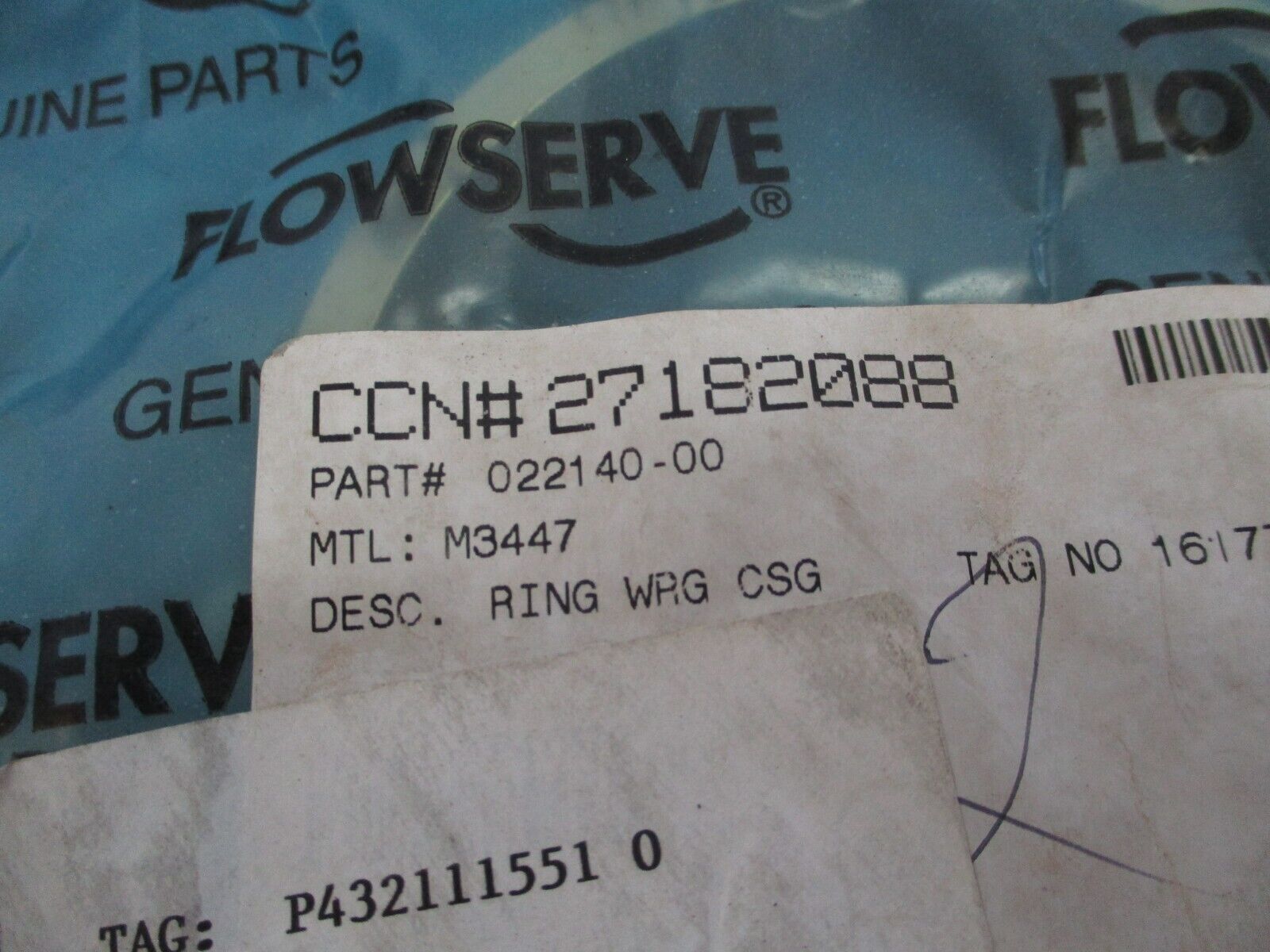 Flowserve Wear Ring 022140-00 New Surplus