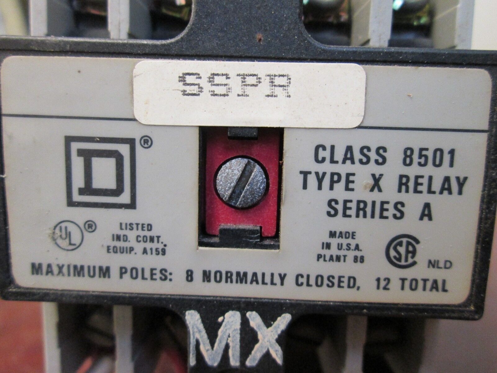 Square D Control Relay 8501 X020 Used