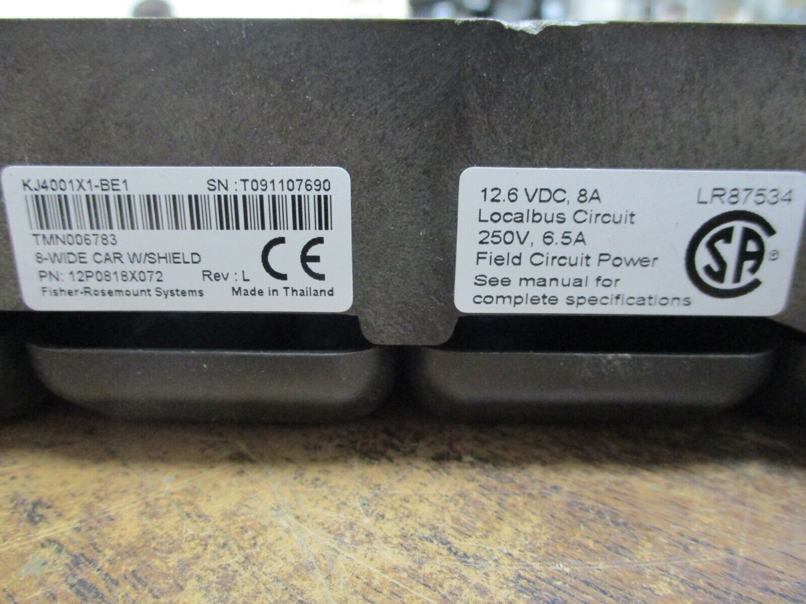 Emerson KJ4001X1-BE1 8-Wide Carrier 12P0818X072 Rev L Localbus:12.6VDC, 8A Used