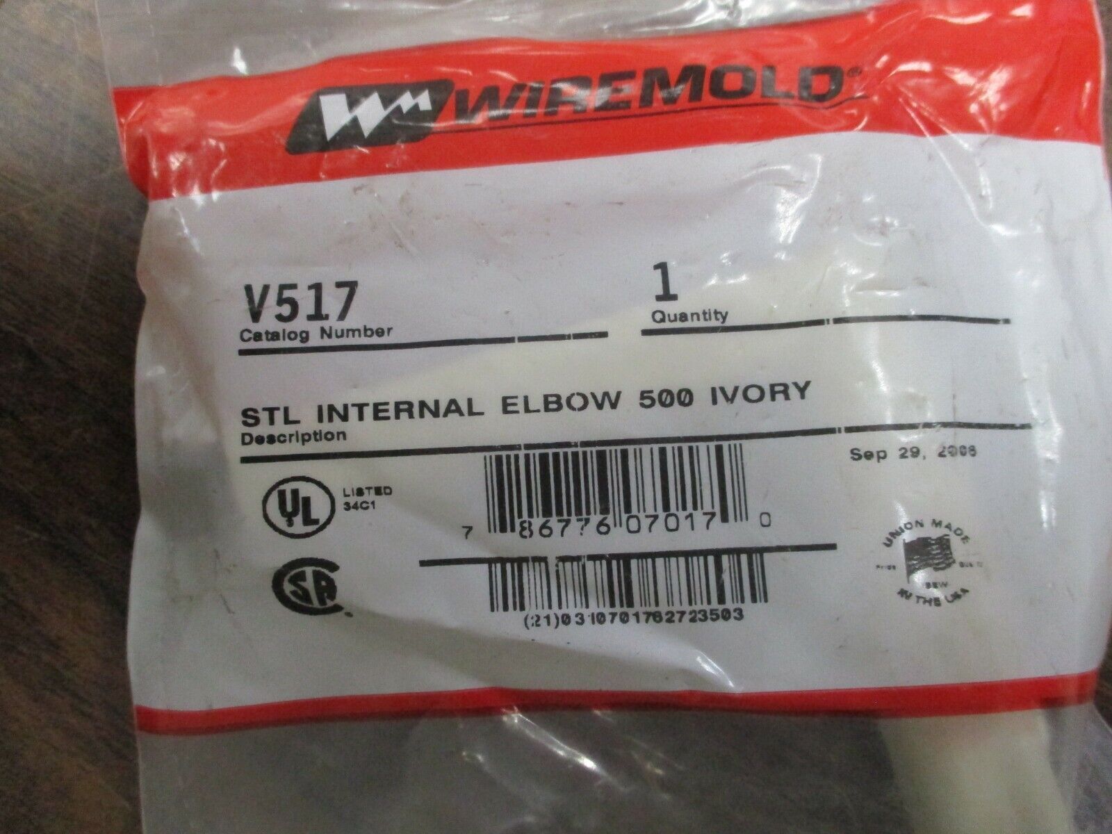 Wiremold Internal Elbow V517 Ivory *Lot of 10* New Surplus