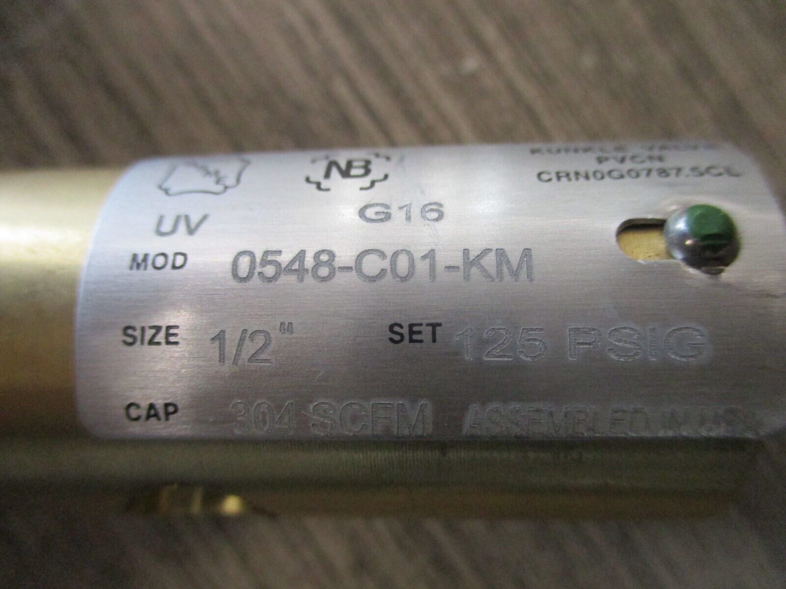 Kunkle Pressure Relief Valve 0548-C01-KM-0125 New Surplus