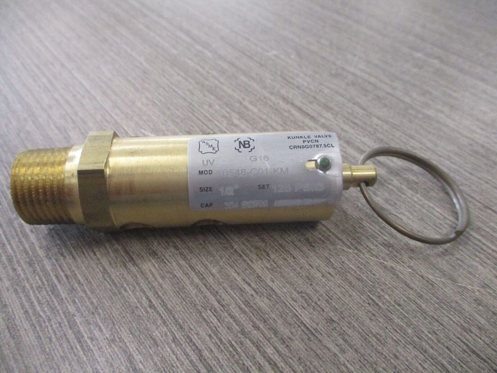 Kunkle Pressure Relief Valve 0548-C01-KM-0125 New Surplus