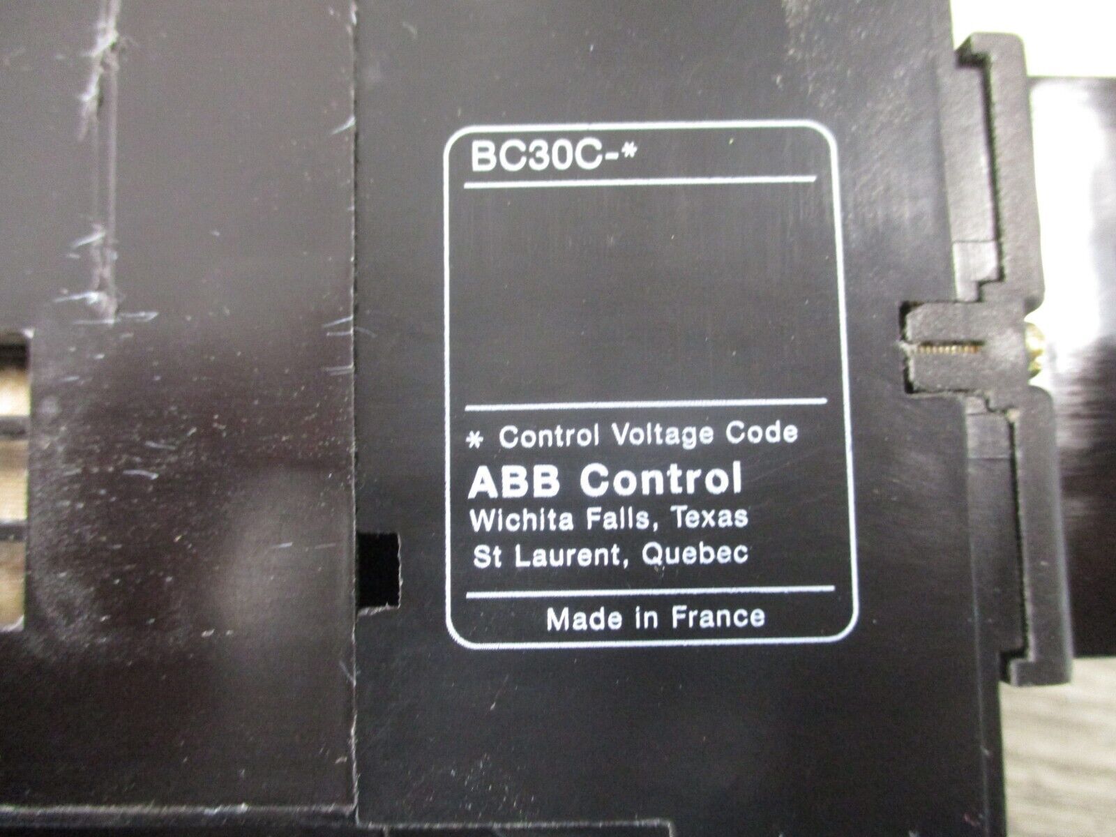 ABB Contactor BC30C 24VDC COIL 45A 600V W/ Aux Contact Block Used