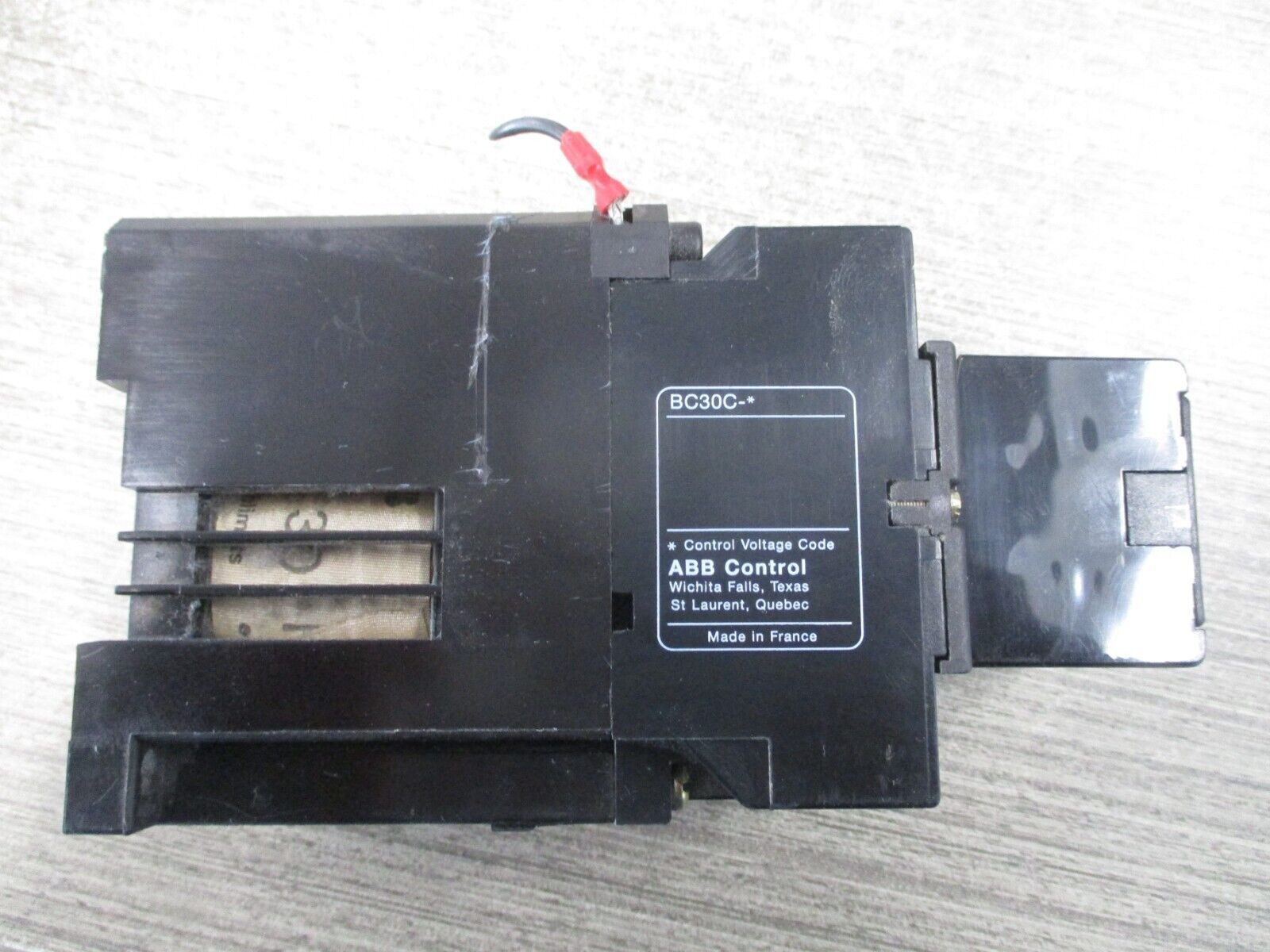 ABB Contactor BC30C 24VDC COIL 45A 600V W/ Aux Contact Block Used