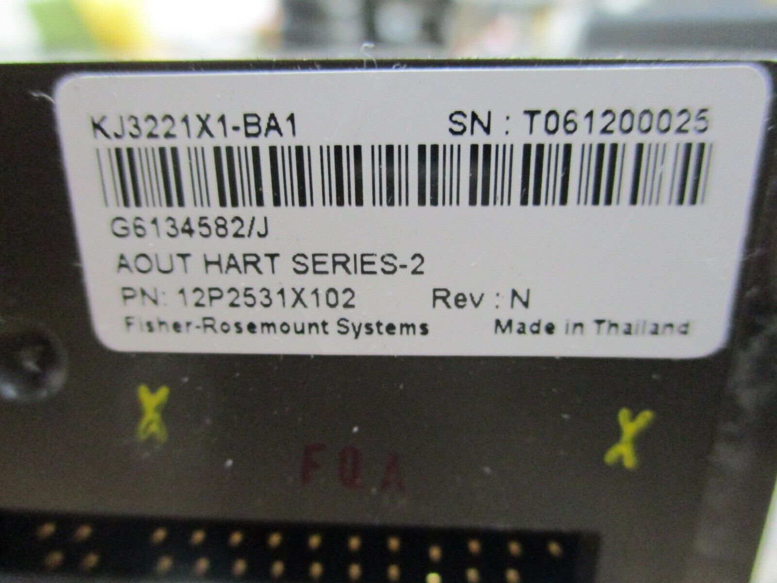 Emerson KJ3221X1-BA1 Analog Output Module 12P2531X102 Rev N Series 2 4-20mA Used