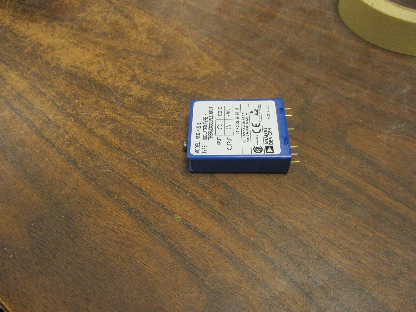 Analog Devices Isolated Type K Thermocouple Input Module 7B37-K-22-2 Used