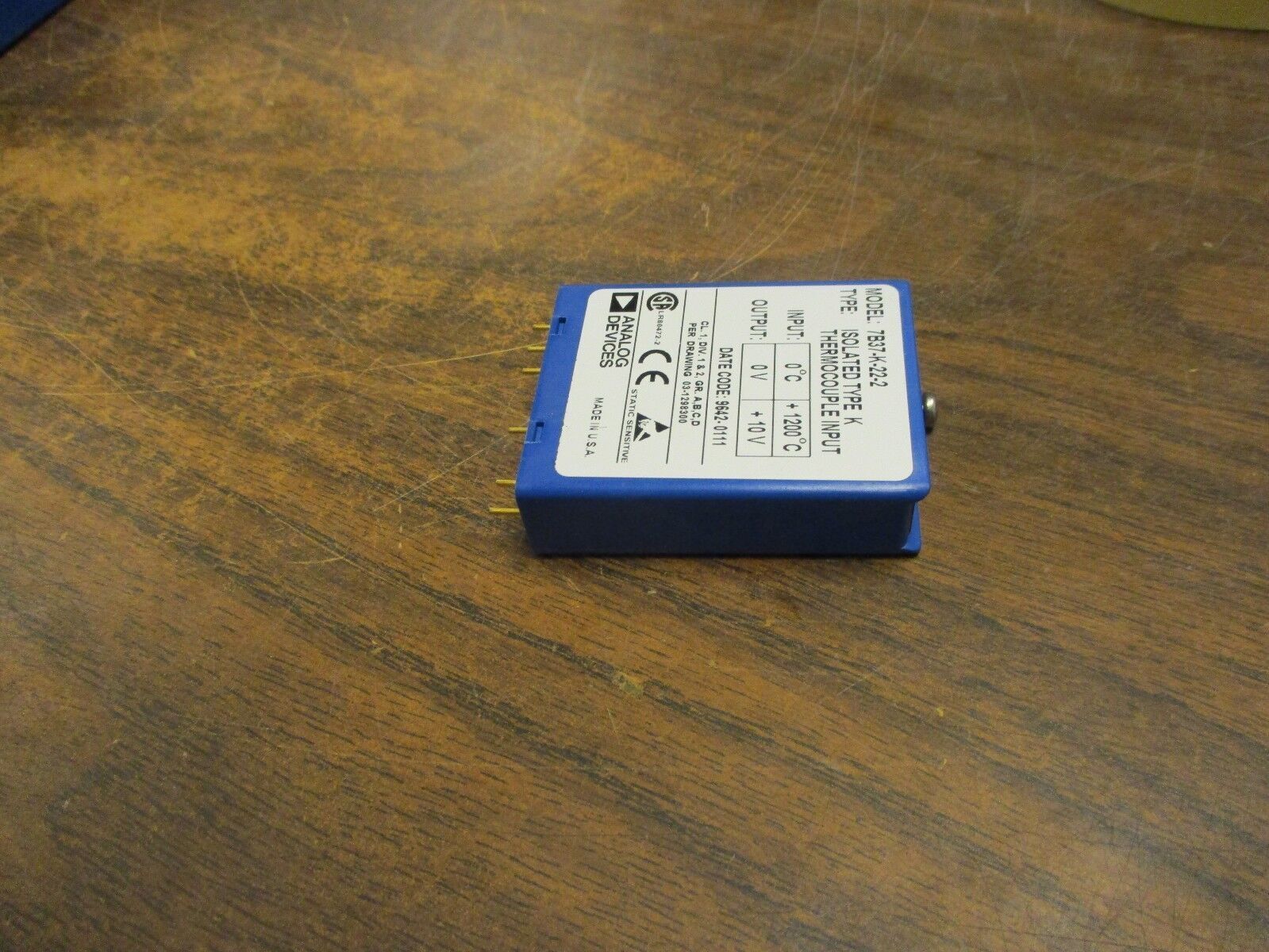 Analog Devices Isolated Type K Thermocouple Input Module 7B37-K-22-2 Used