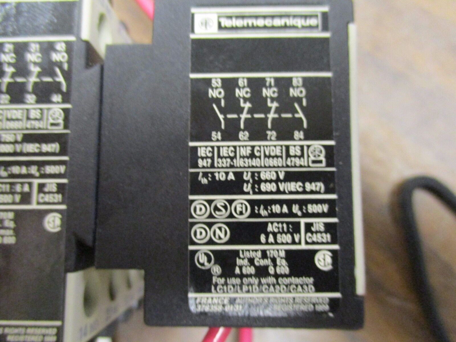 Telemecanique Contactor w/ Aux Contact Block CA2 DN22 120V Coil 10A Used