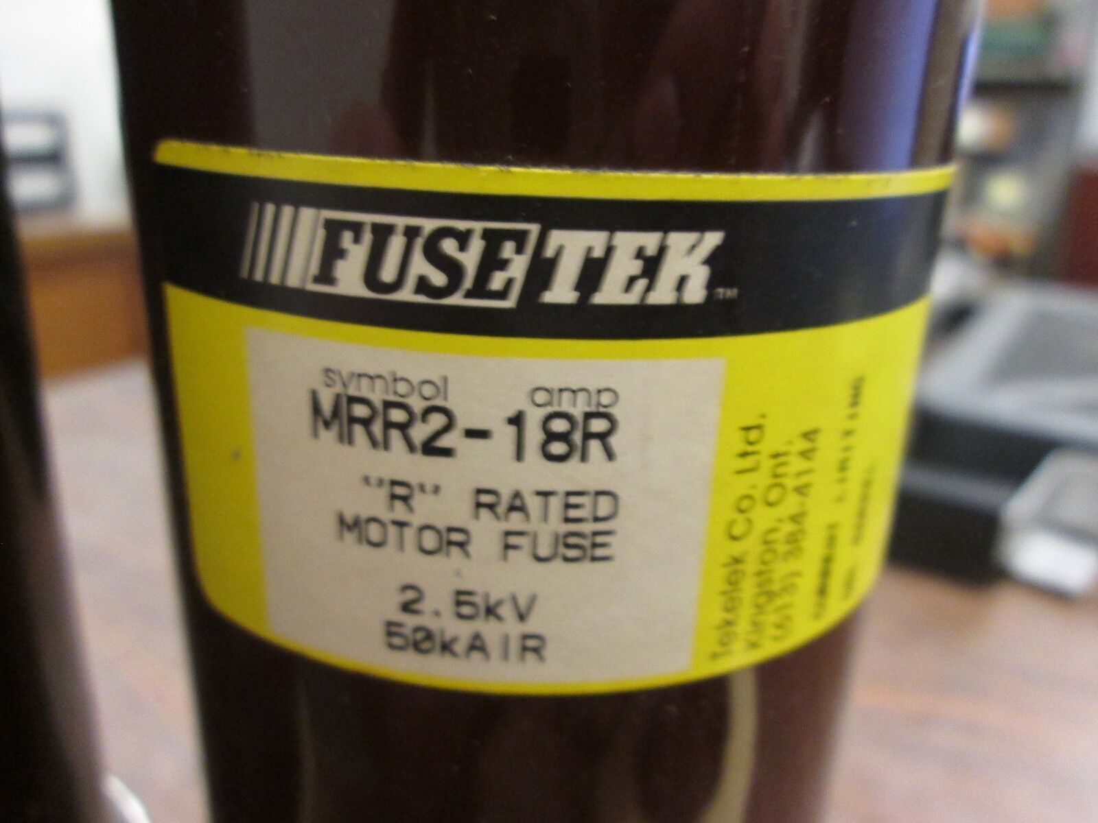 Fusetek R-Rated Motor Fuse MRR2-18R 2.5KV 18R Rating Used