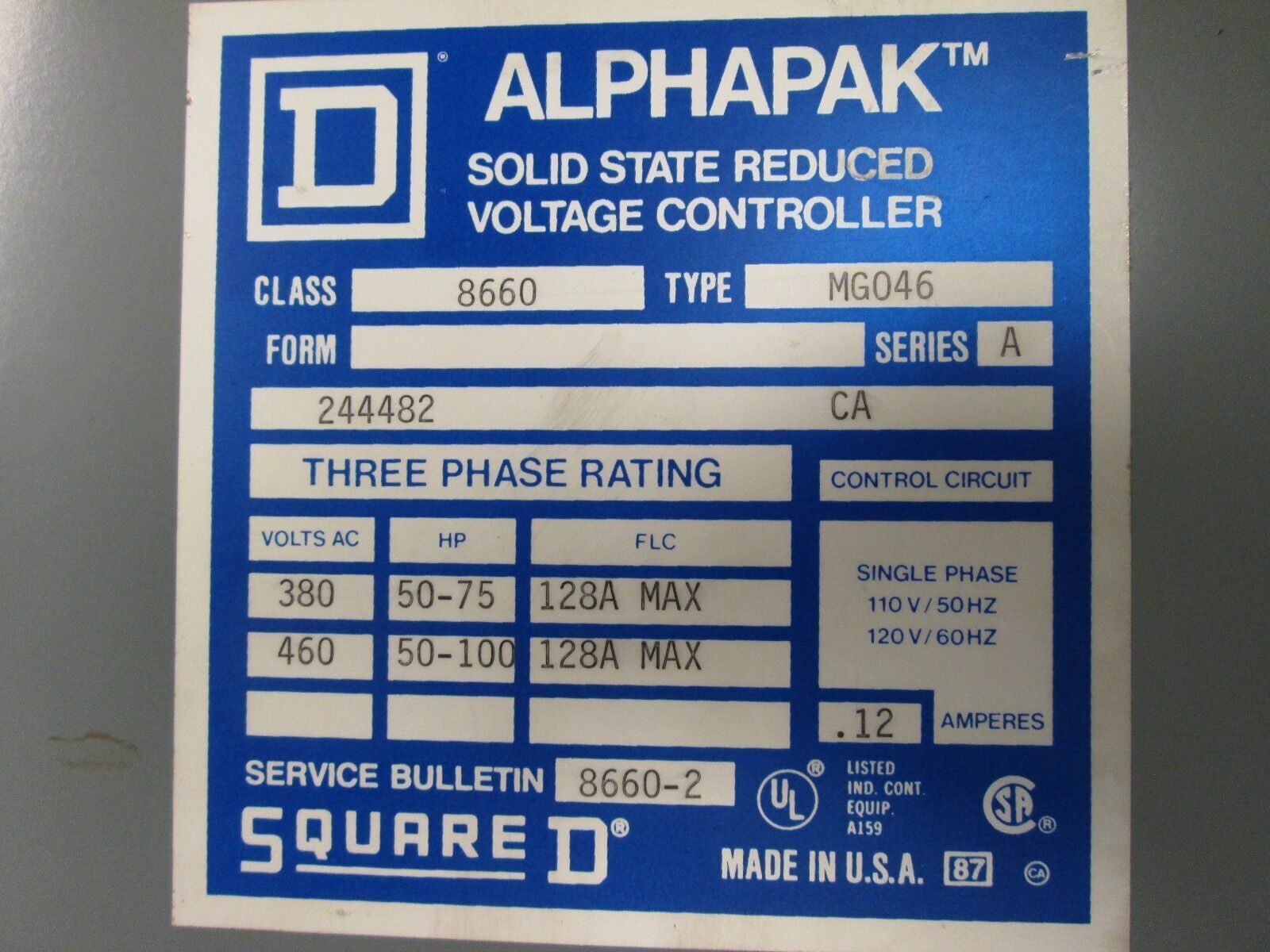 Square D Alphapak Solid State Reducer 8660 MGO46 Used