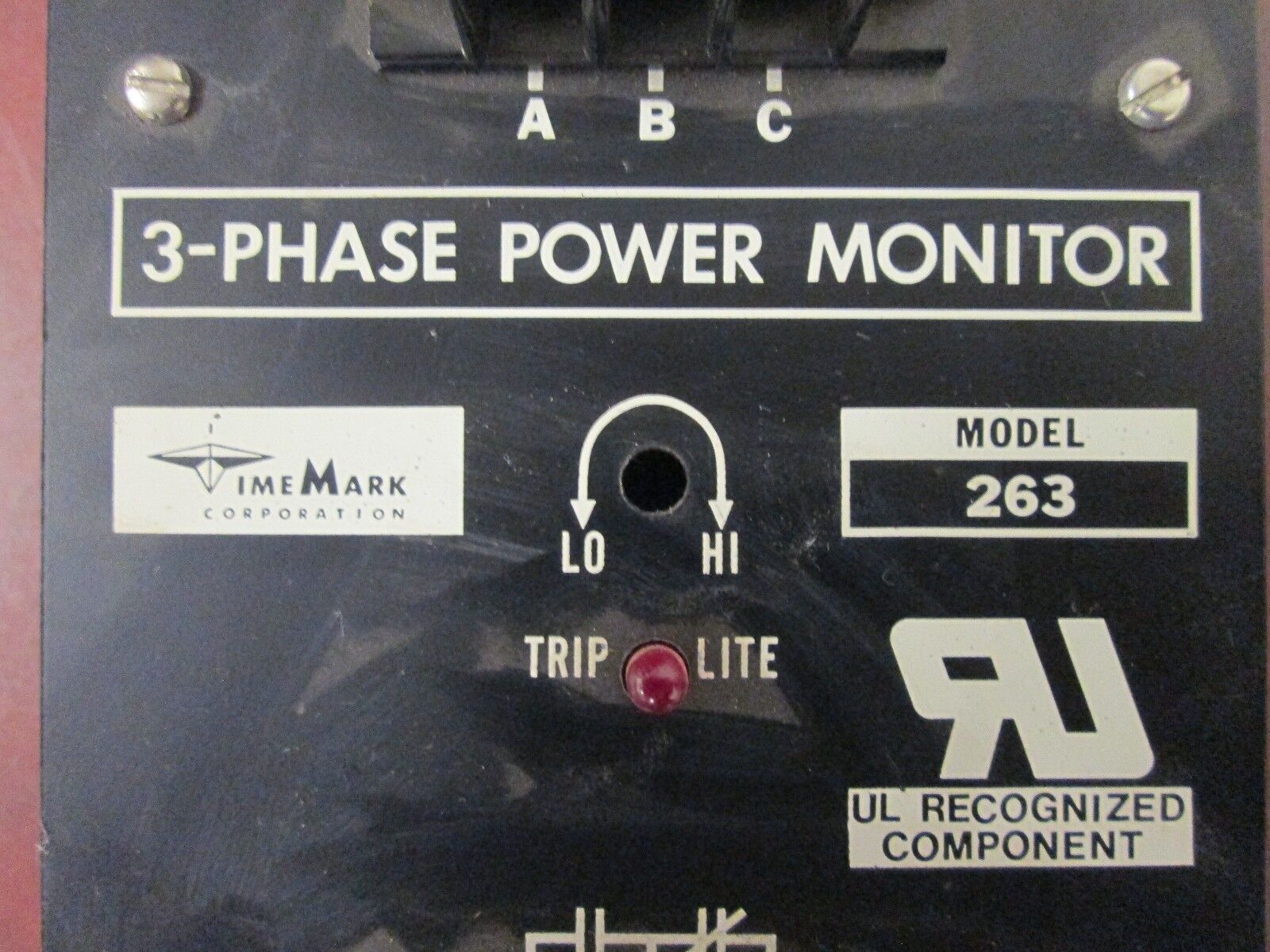 Time Mark 3-Phase Power Monitor C263 460V AC (Normal) 340-480V AC (Range) Used