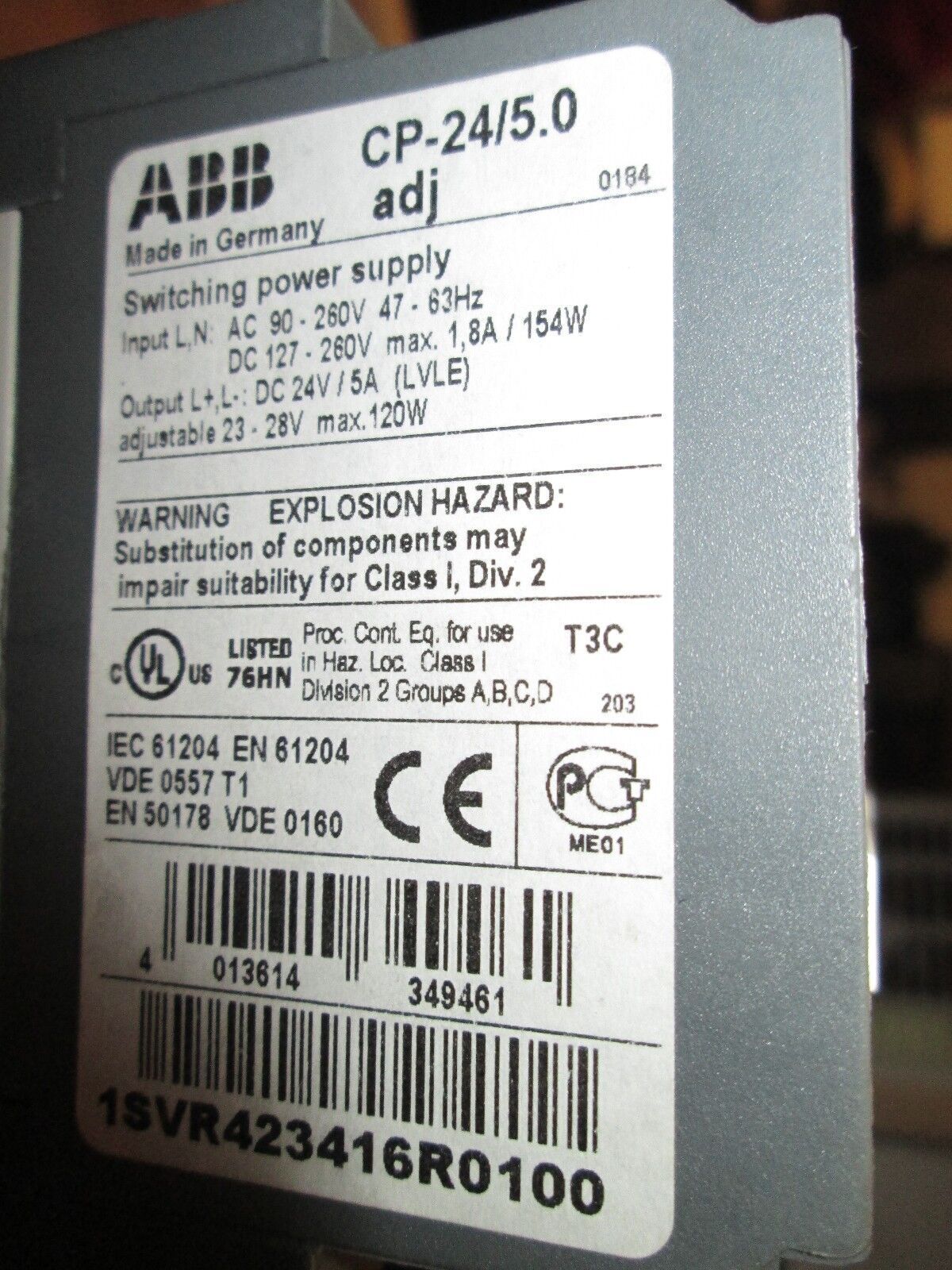 ABB Switching Power Supply CP-24/5.0 Used