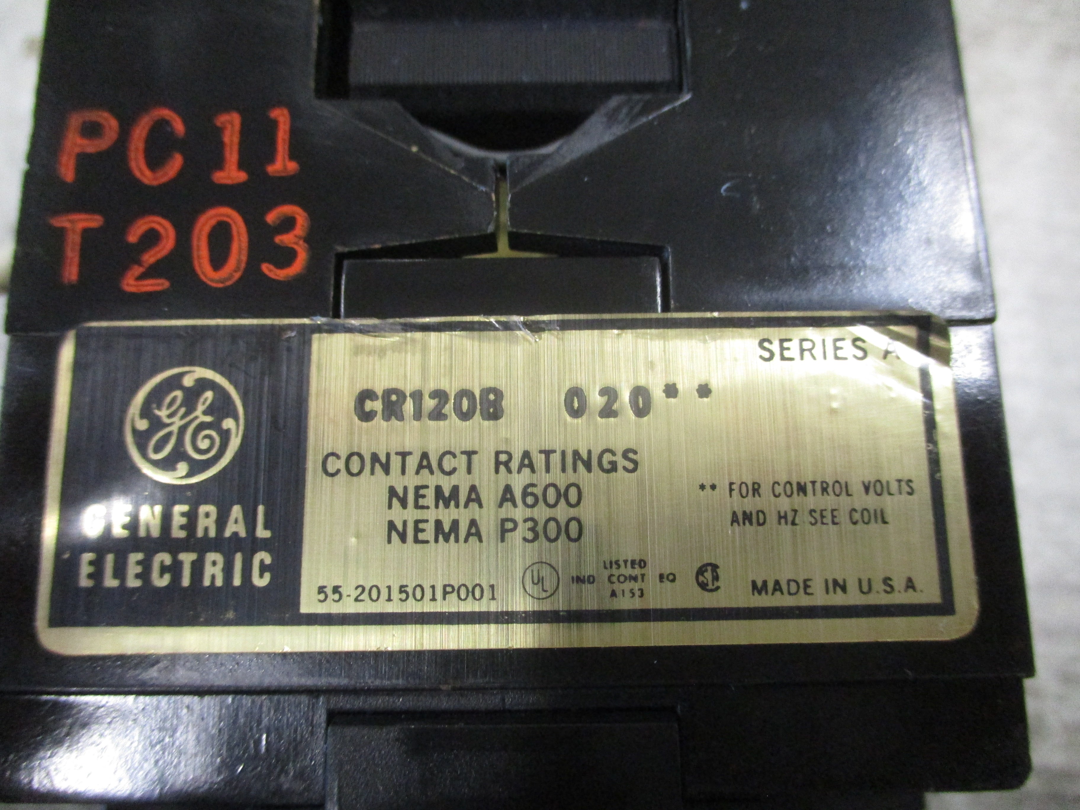 GE Relay CR120B020** 120V Coil Used