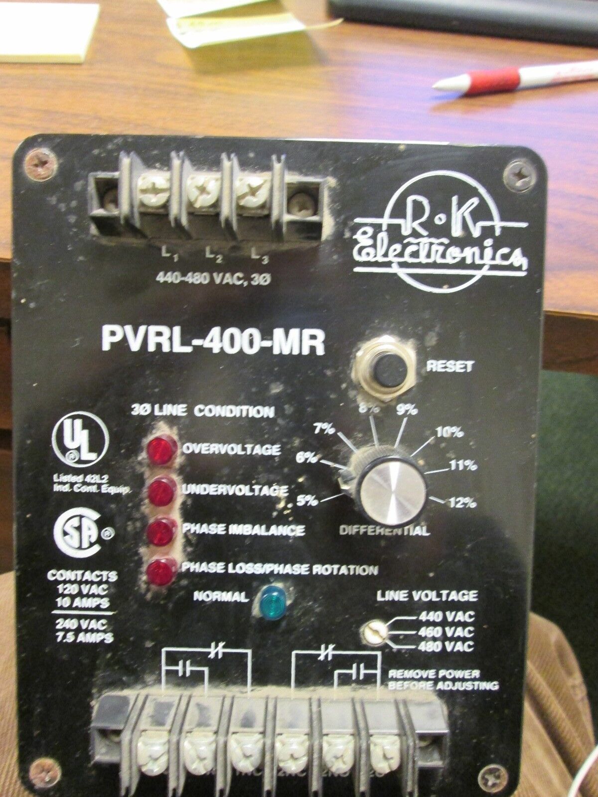 RK Line Conditioner PURL-400-MR With Reset 440-480V 3Ph Used
