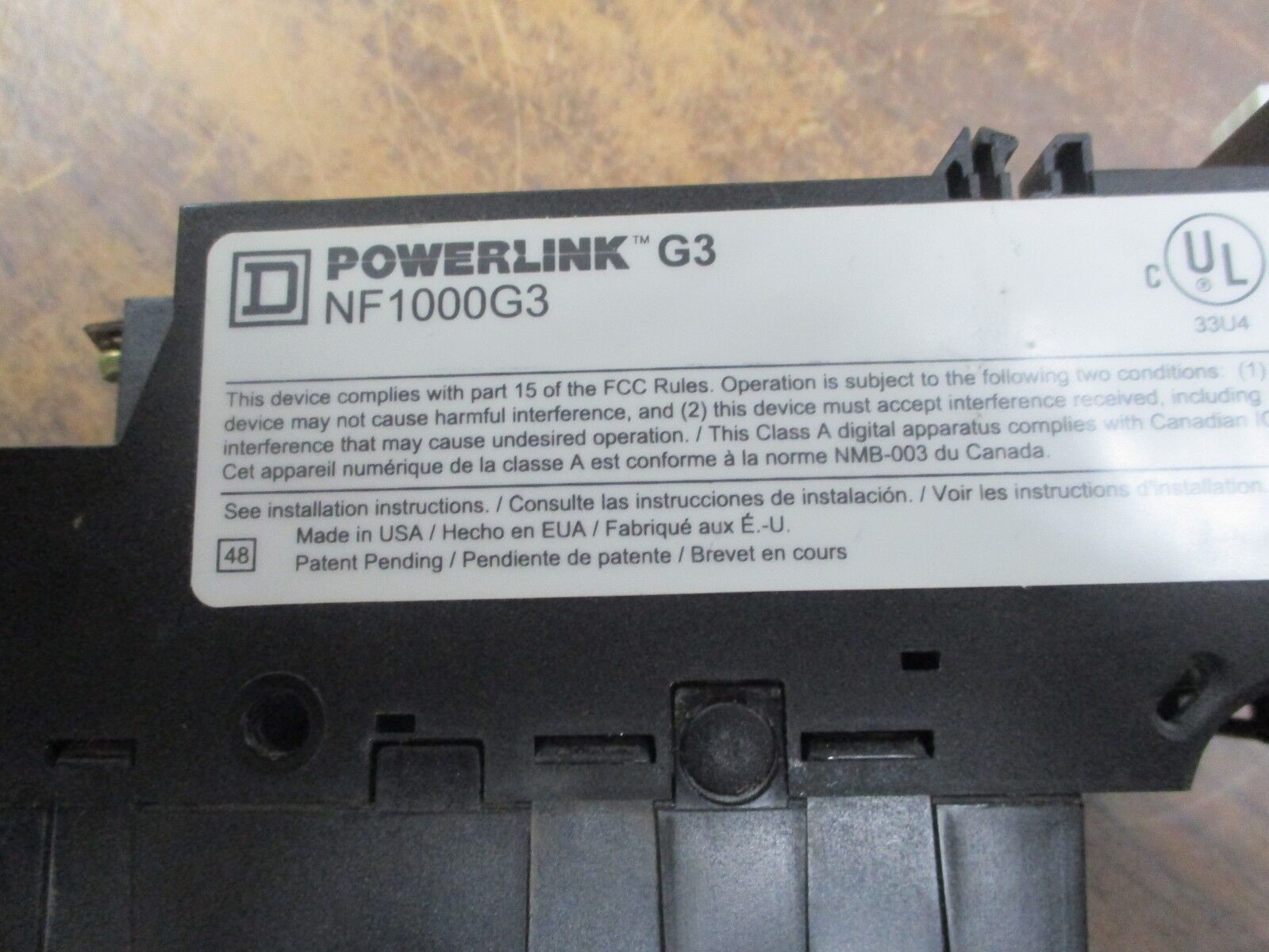 Square D Powerlink G3 Contoller NF1000G3 24V Max *No Terminal Cover* Used