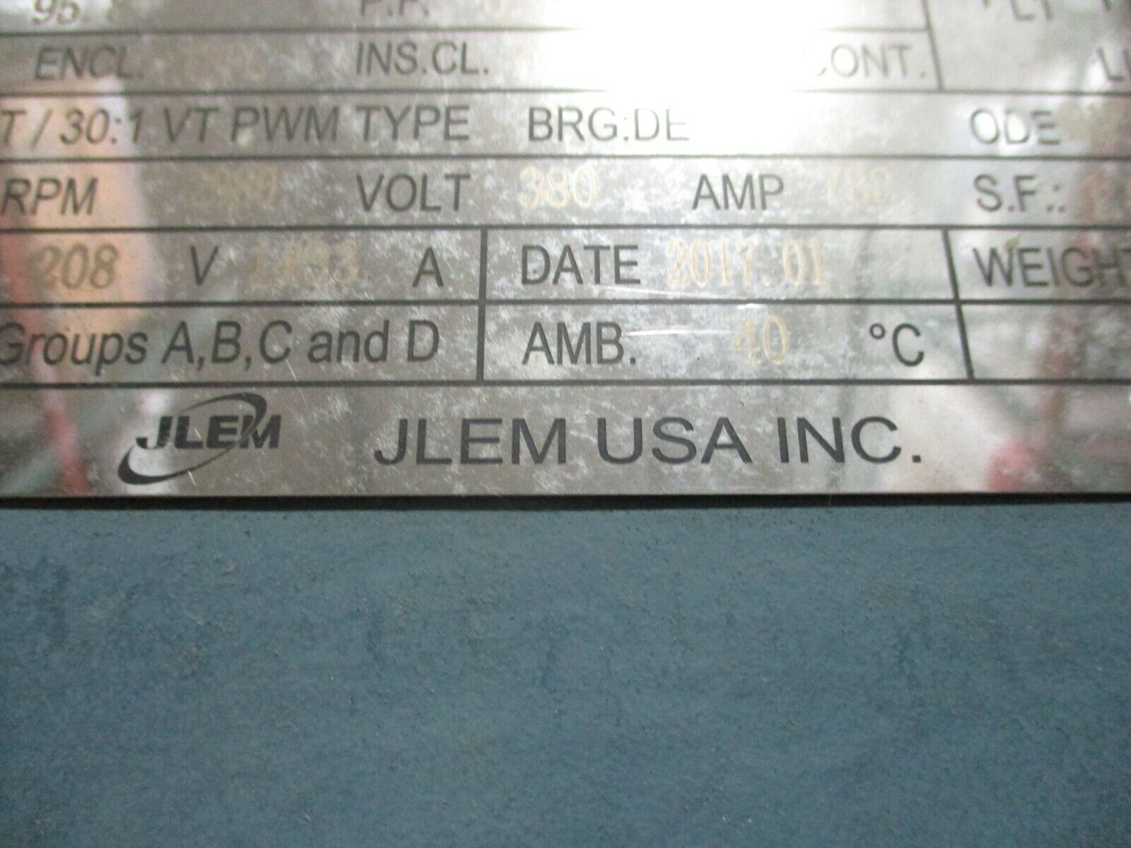 JLEM Landmark AC Motor LMPHP60025811A 600HP 3600RPM 460V 648A Used