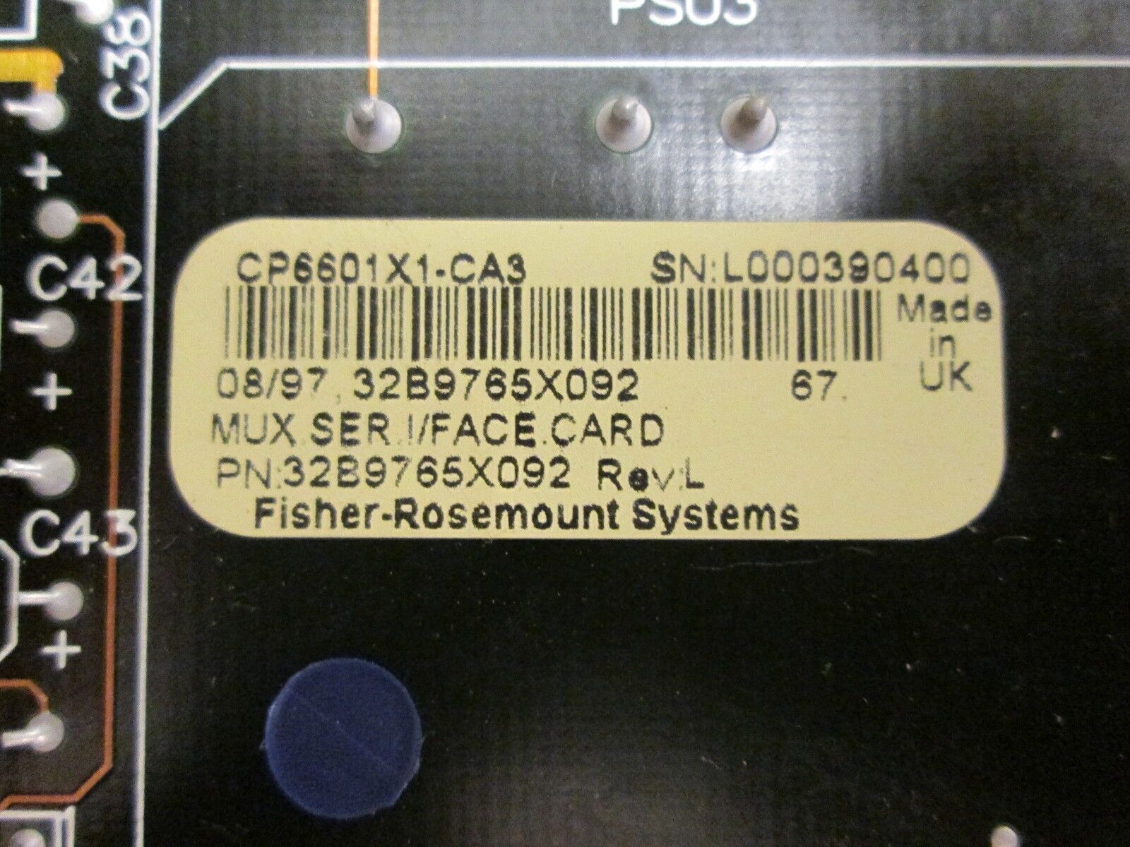 Fisher Rosemount PLC Rack w/ Cards CP6601X1-CA3 Used