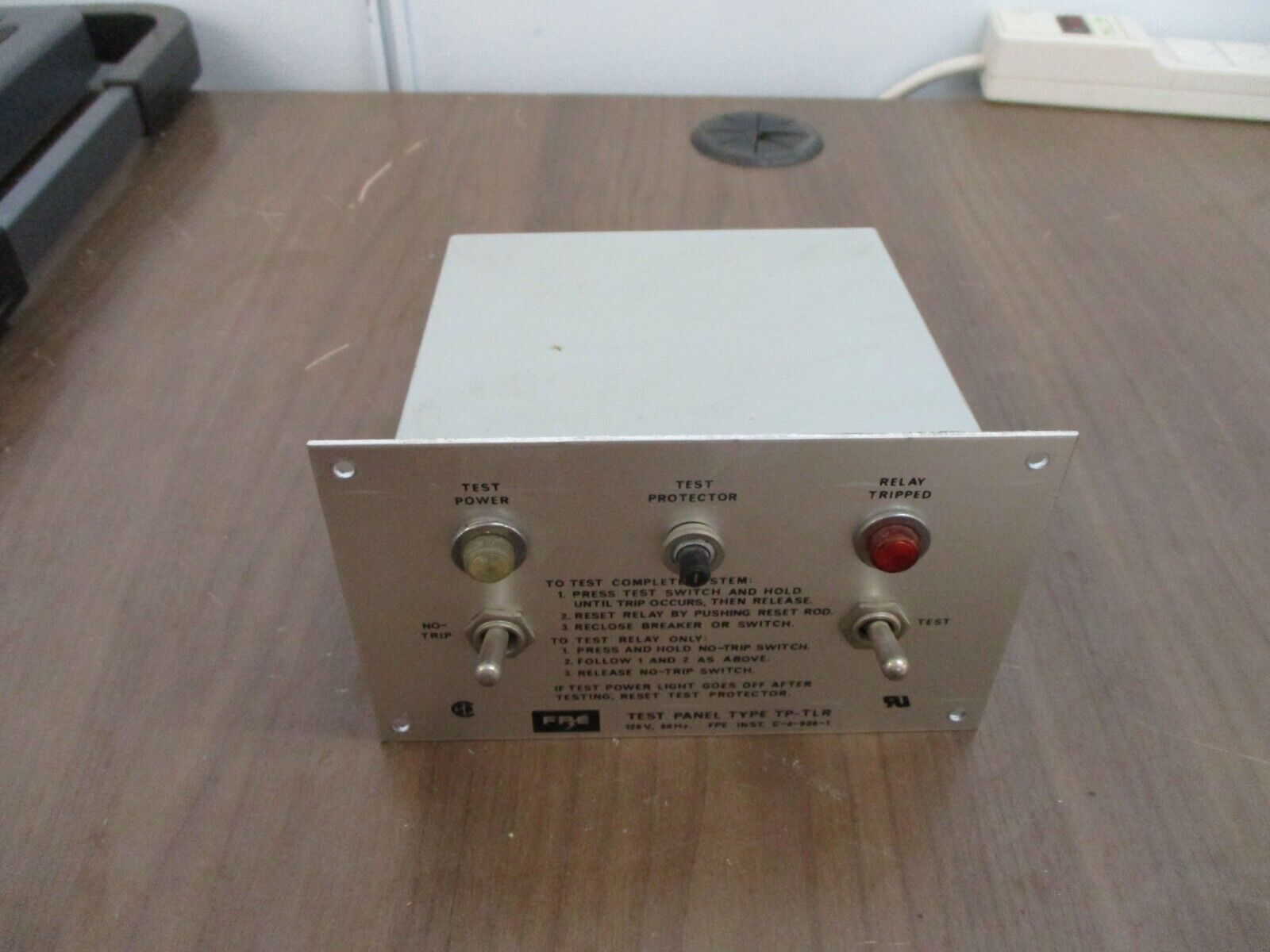 FPE Ground Fault Test Panel TP-TLR 120V 60Hz Used