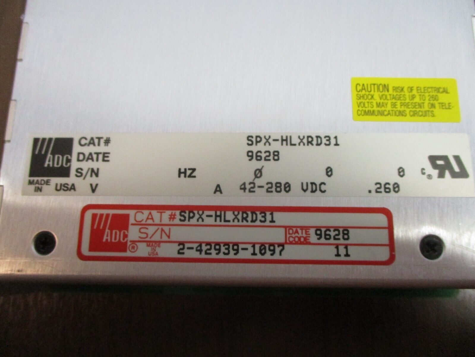 ADC Soneplex HDSL Module SPX-HLXRD31 42-280VDC 0.260A Used