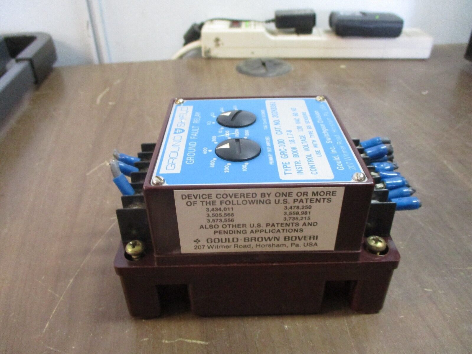 Gould GRC-100 Ground Fault Relay 202K8361 Trip: 100-1200A Use w/ Type GS Sensors