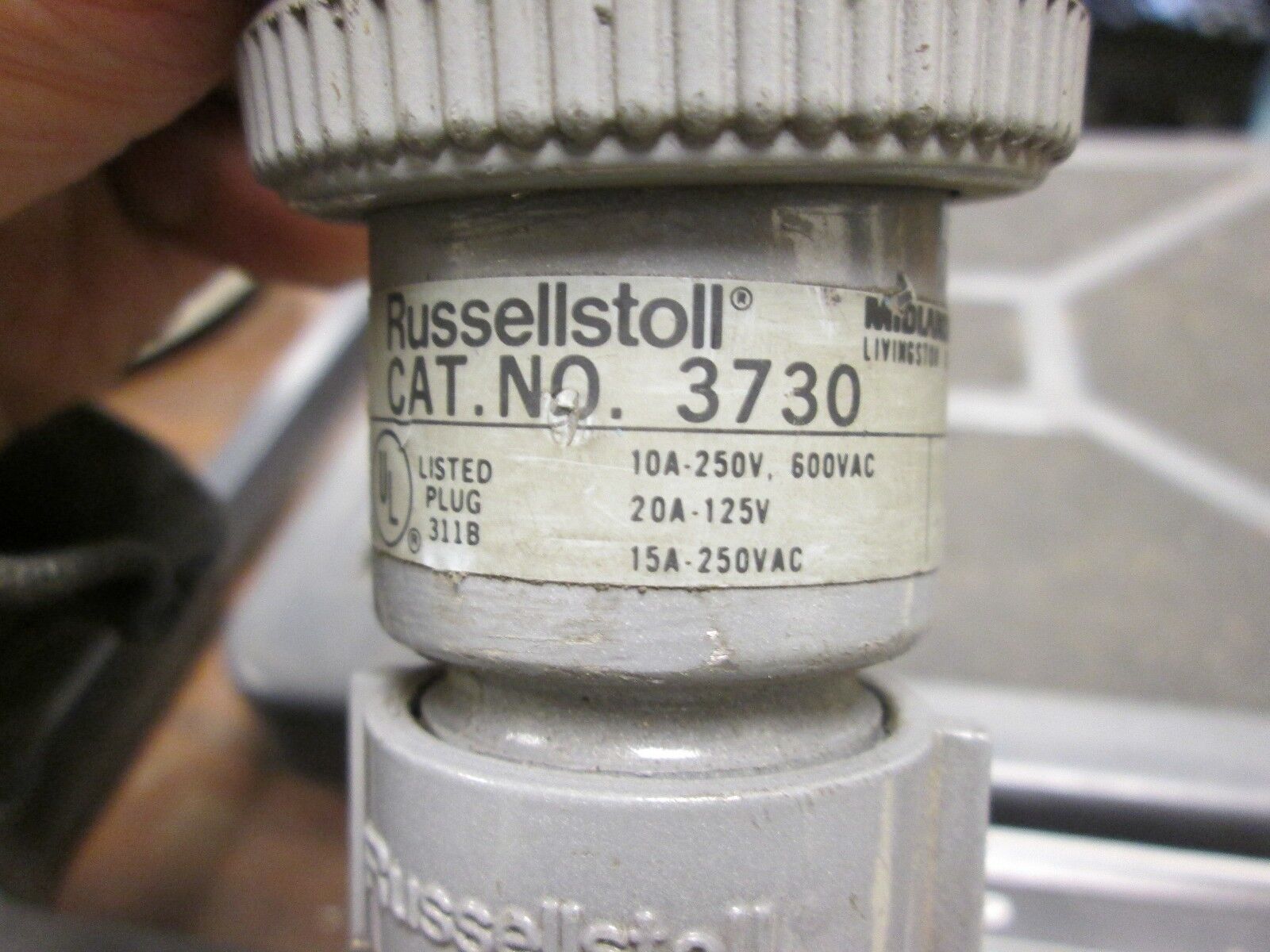 RussellStoll Plug 3730 10-20A 125-600V 3P 4W Used