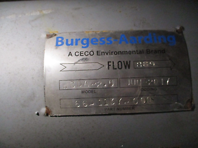 Burgess-Aarding WSDA-2.5 Industrial Silencer 66-1137-00 *Some Shelfwear*