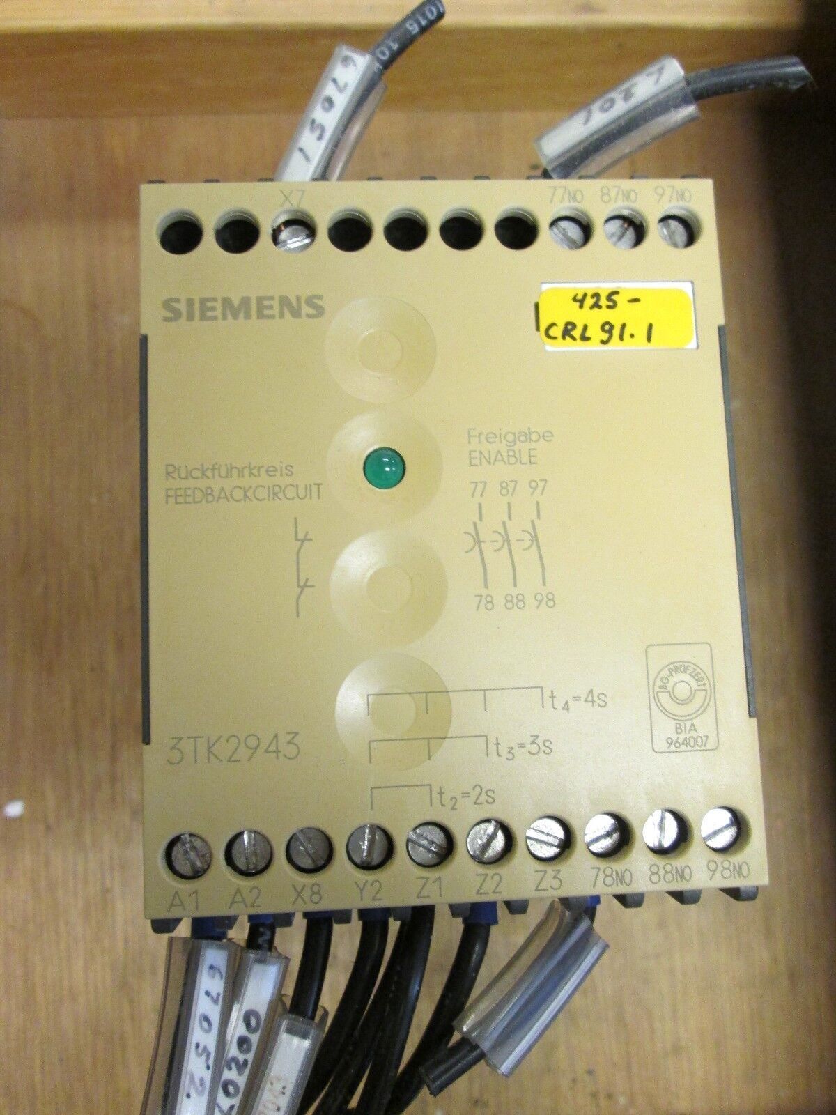 Siemens Delay Module 3TK2943-0AG2 110V 50/60Hz Range: 1-4s Used