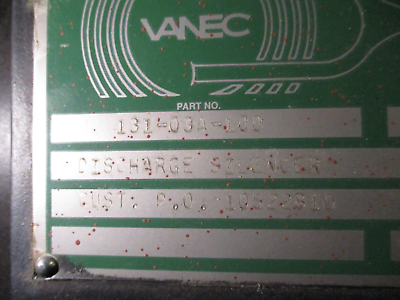 Vanec Discharge Silencer 131-03A-100 *Some Shelfwear* New Surplus