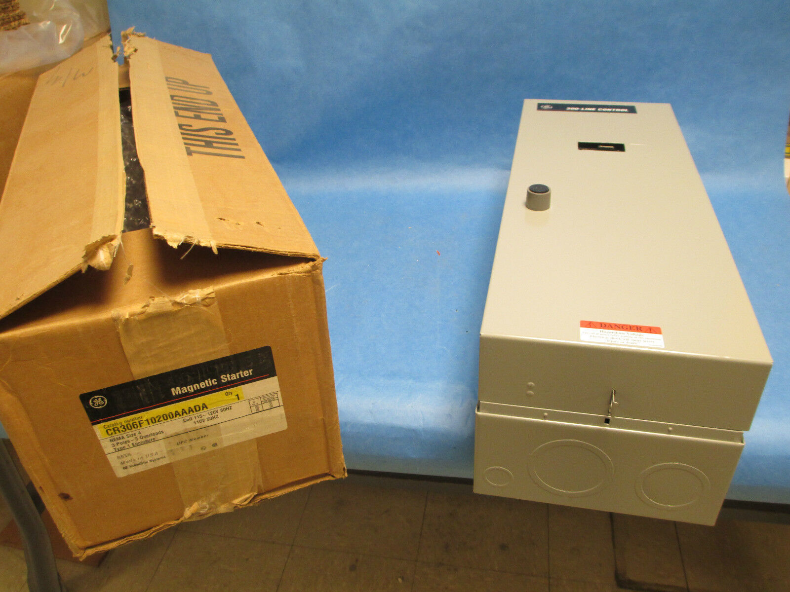 GE Starter With Enclosure CR306F10200AAADA, Size 4 115-120V Coil, New Surplus