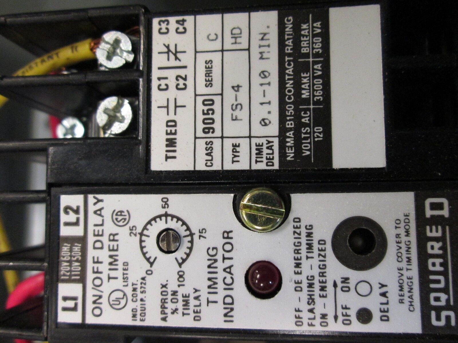 Square D Control Transformer w/ Timer 9070 KF50D1 Timer 9050 FS-4 Nema 12 Used