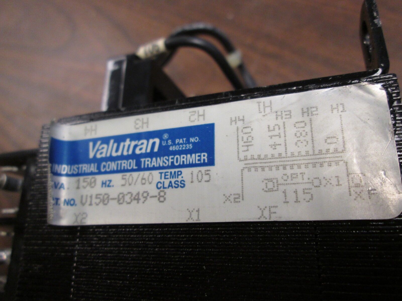 Valutran Control Transformer V150-0349-8 .150KVA 50/60HZ Pri 460V Sec 115V Used