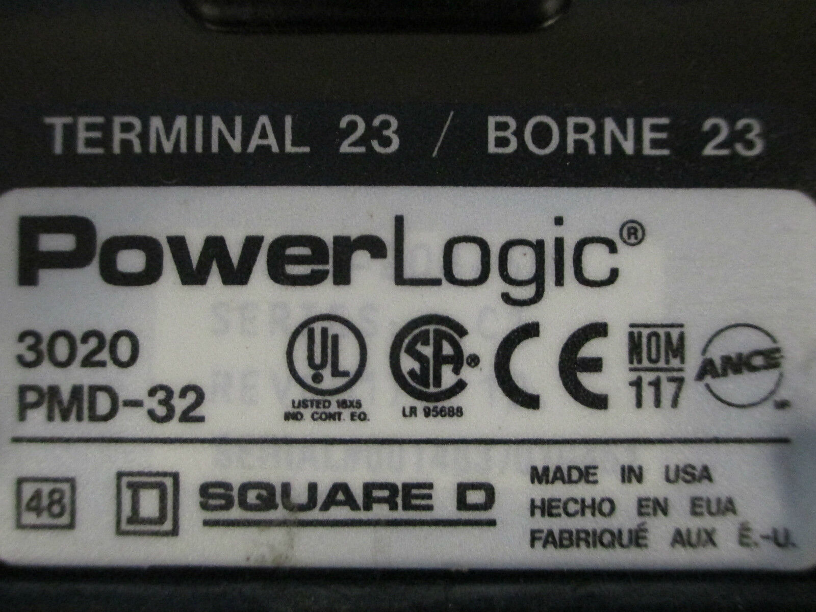 Square D PowerLogic Power Meter Display 3020 PDM-32 Used
