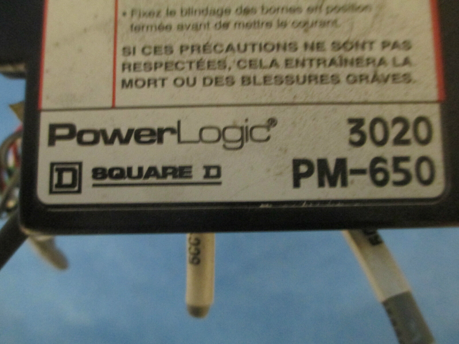 Square D PowerLogic Power Meter 3020 PM-650 Used