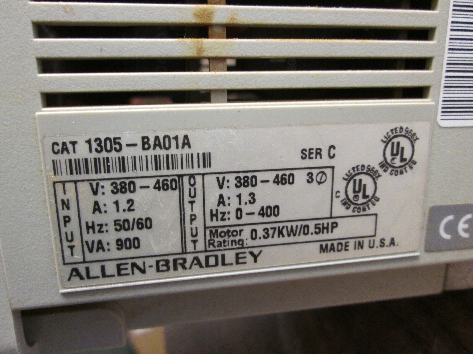 Allen-Bradley 1305 AC Drive 1305-BA01A .5HP 380-460V Used