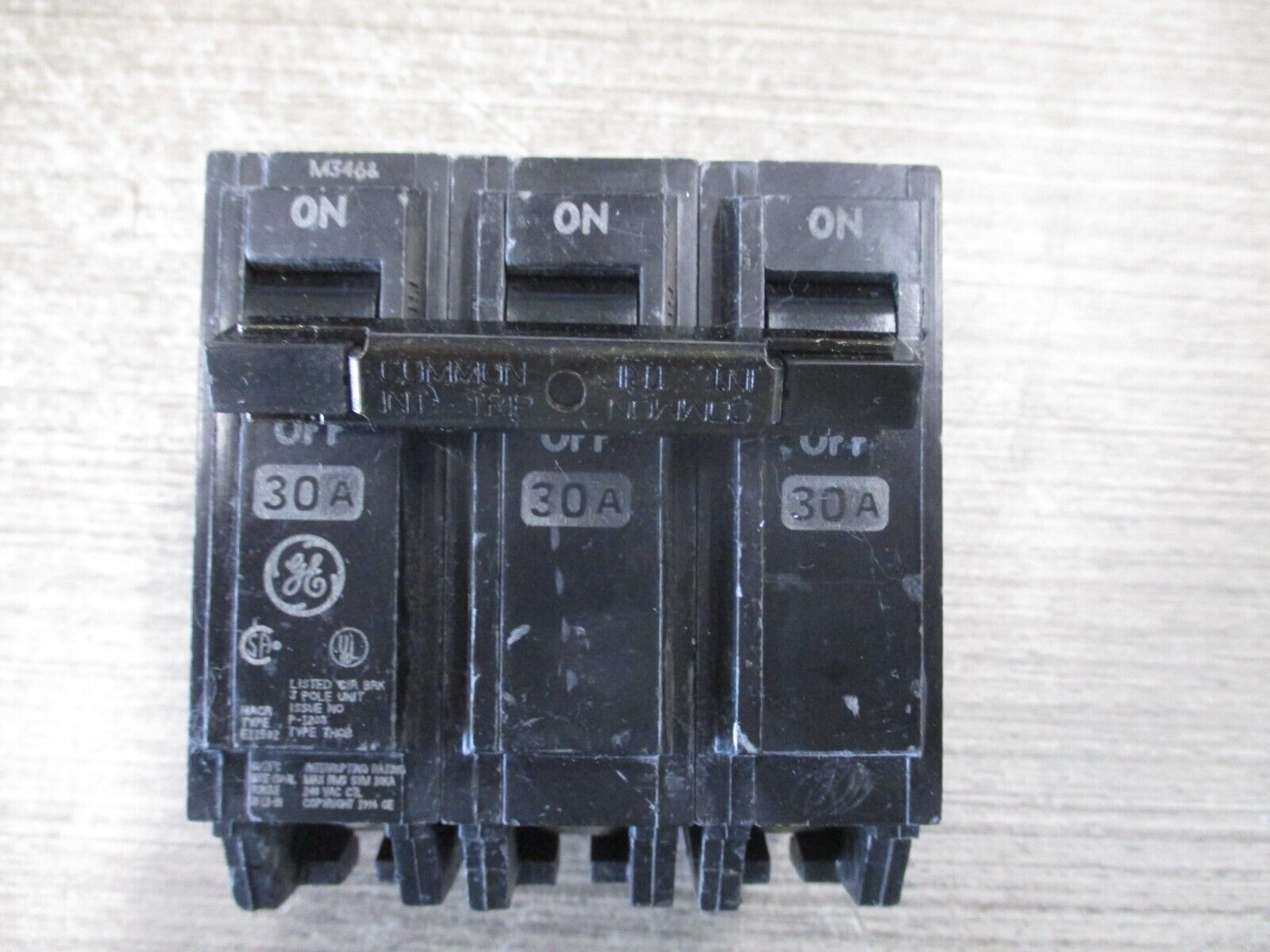 GE Bolt-On Circuit Breaker THQB 320 30 30A 240V 3P " No Screws" Used