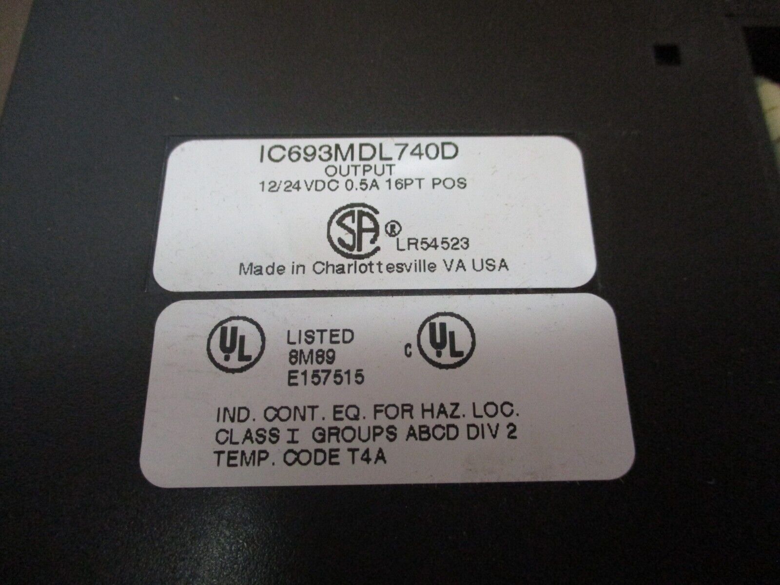 GE Fanuc Output Module IC693MDL740D 12/24VDC 16PT 0.5A POS Used