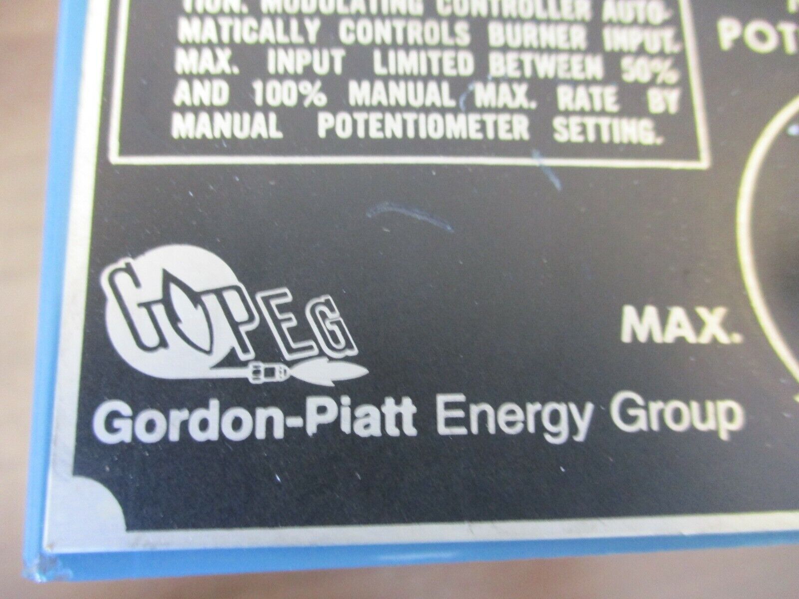 Gordon-Piatt Modulating Control Panel GP931 C-1 Used