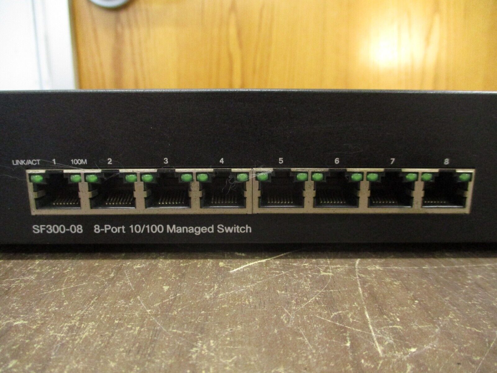 Cisco 10/100 Managed Ethernet Switch SF300-08 8-Port *No Power Cord* Used