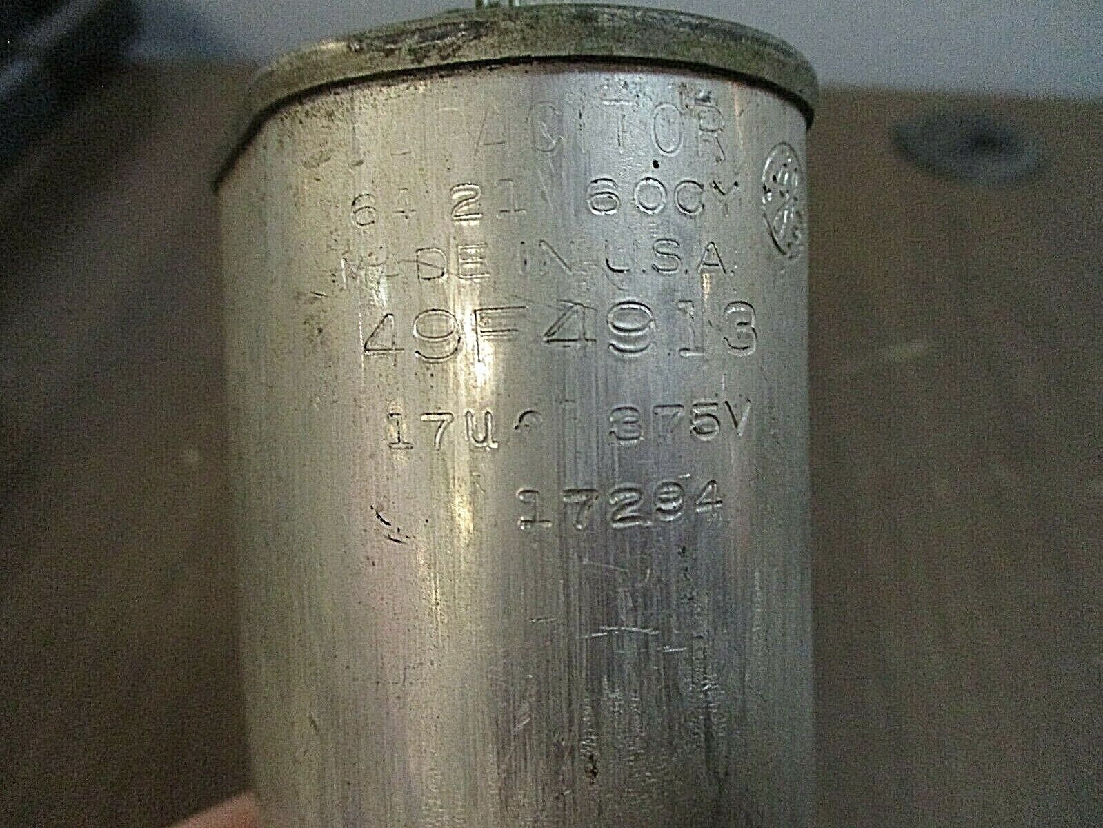 GE Capacitor 49F4913 17uF 375V Used